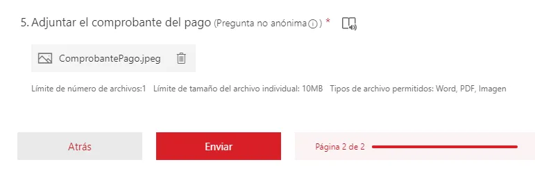 Hac&eacute; click en enviar el formulario